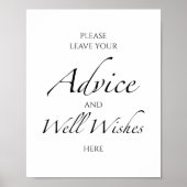 Zwart-wit Vrijgezellenfeest advies en welkomstwens Poster (Voorkant)