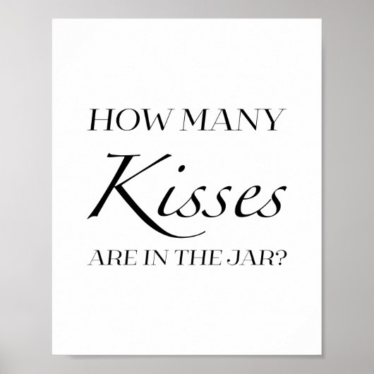 Zwart & Wit Vrijgezellenfeest hoeveel kussen teken Poster (Voorkant)