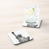 Zwart-wit Vrijheidsbeeld Bier Onderzetter (Rechterzijde)