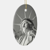 Zwart wit Vrijheidsbeeld Keramisch Ornament (Rechts)