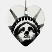 Zwart-wit Vrijheidsbeeld Keramisch Ornament (Rechts)