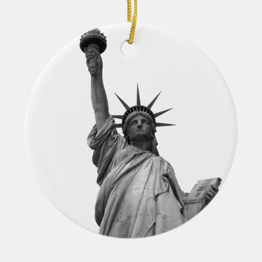 Zwart-wit Vrijheidsbeeld Ornament (Voorkant)