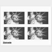 Zwart-wit Vrijheidsbeeld Rechthoekige Sticker (Vel)