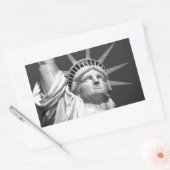 Zwart-wit Vrijheidsbeeld Rechthoekige Sticker (Envelop)