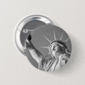 Zwart wit Vrijheidsbeeld Ronde Button 5,7 Cm (Voorkant /achterkant)