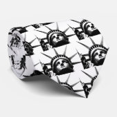 Zwart-wit Vrijheidsbeeld Stropdas (Opgerold)