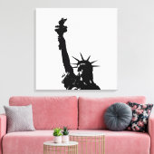 Zwart & Wit Vrijheidsbeeld Verpakt Canvas Afdruk (Insitu (Woonkamer))