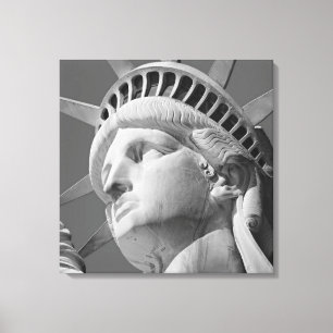 Zwart & Wit Vrijheidsbeeld Verpakt Canvas Afdruk