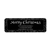  Zwart & Wit Vrolijk Kerstmisadres Etiket (Voorkant)