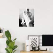  zwart-wit vrouw met parels poster (Thuiskantoor)