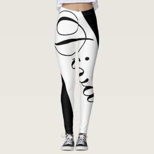 Zwart-wit vrouwen leggings