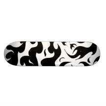 zwart-wit vuur ontwerp skateboard
