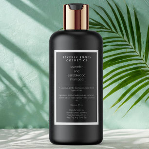 Zwart wit waterdicht shampoo flesetiket voedselcontainer etiket