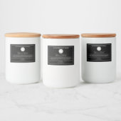 Zwart & wit waterdicht zeep product label voedselcontainer etiket (Flessen)