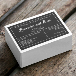 Zwart & wit waterdicht zeep product label voedselcontainer etiket