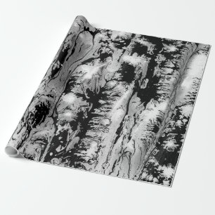 Zwart, wit watertextuur, marmerpapier, cadeaupapier