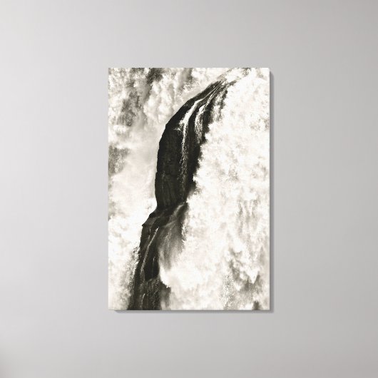 ZWART-WIT WATERVAL DETAIL CANVAS AFDRUK (Voorkant)