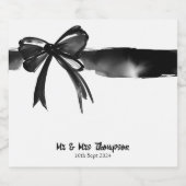 Zwart-wit Waterverf Bow Bruiloft Man Favor Bier Etiket (Enkel label)