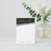 Zwart wit Waterverf script oorscherm Visitekaartje (Staand voorkant)