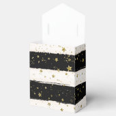 Zwart Wit Waterverf Strepen Goud Glitter Sterren Bedankdoosjes (Geopend)