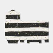 Zwart Wit Waterverf Strepen Goud Glitter Sterren Bedankdoosjes (Uitgevouwen)