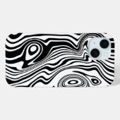 Zwart Wit Wavy Gestreepte iPhone Case Kies Kleur (Achterkant (horizontaal))