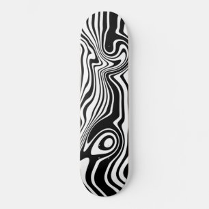 Zwart Wit Wavy Gestreepte Skateboard Custom Kleur