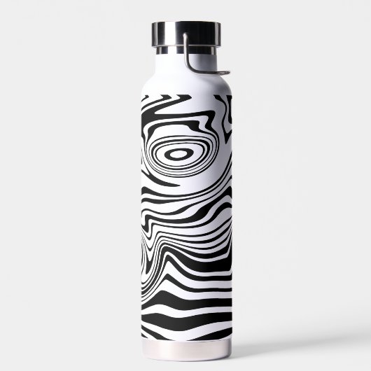 Zwart-wit Wavy Gestreepte Waterfles (Links)