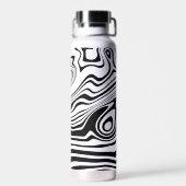 Zwart-wit Wavy Gestreepte Waterfles (Achterkant)
