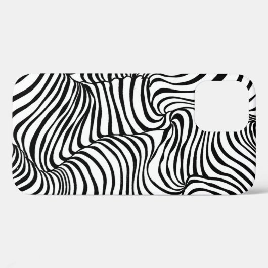 Zwart Wit Wavy Lines Abstract Zebra Case-Mate iPhone Case (Achterkant (horizontaal))