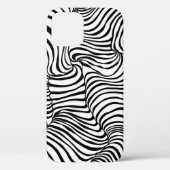 Zwart Wit Wavy Lines Abstract Zebra Case-Mate iPhone Case (Achterkant)