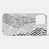 Zwart Wit Wavy Patchwork Ornament Case-Mate iPhone Case (Achterkant (horizontaal))