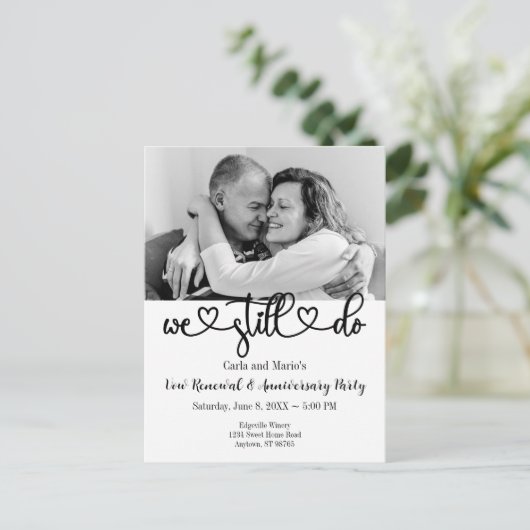 Zwart & Wit We Doen Nog Steeds Hernieuwen van Huwe Briefkaart (Staand voorkant)