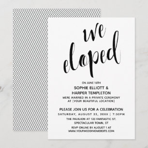 Zwart & Wit We Elopeden Typografie Viering Kaart