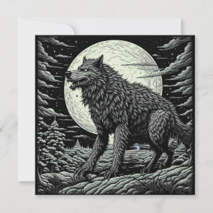 Zwart-wit Weerwolf Ai Art