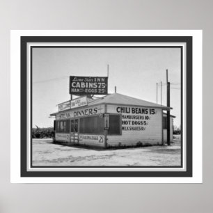  zwart/wit wegdek Poster 16 x 20