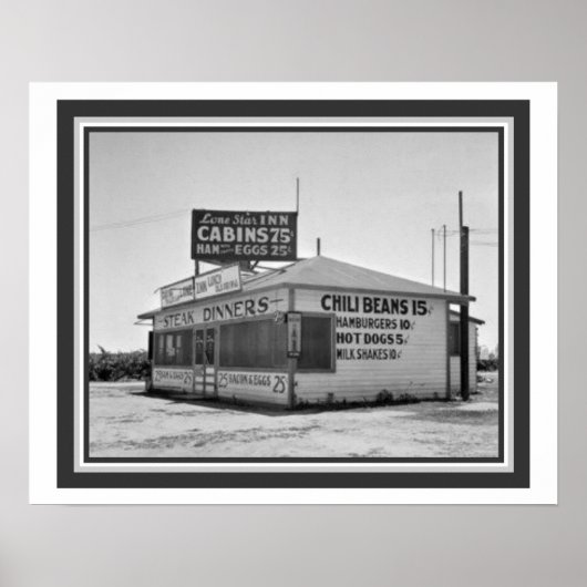  zwart/wit wegdek Poster 16 x 20 (Voorkant)