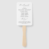 Zwart & Wit Welkom Huwelijksprogramma Hand Fan Handwaaier (Achterkant)