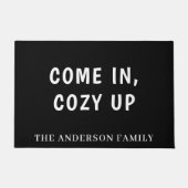 Zwart-wit welkom komt in quote deurmat (Voorkant)