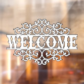 Zwart-wit welkomstdeur raamsticker (Vel 2)