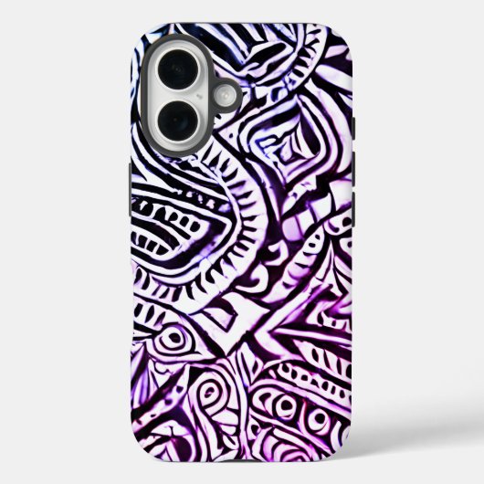 Zwart-wit wervelingen achtergrond Case-Mate iPhone case (Achterkant)