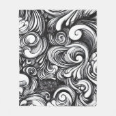 Zwart-wit wervelpatroon fleece deken (Voorkant)