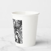 Zwart-wit wervelpatroon papieren bekers (Links)