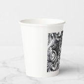 Zwart-wit wervelpatroon papieren bekers (Rechts)
