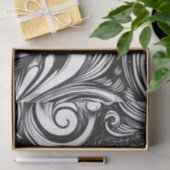 Zwart-wit wervelpatroon tissuepapier (Geschenk)