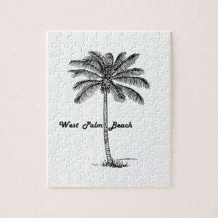 Zwart-wit West Palm Beach & Palm design Legpuzzel