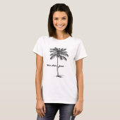 Zwart-wit West Palm Beach & Palm design T-shirt (Voorkant volledig)