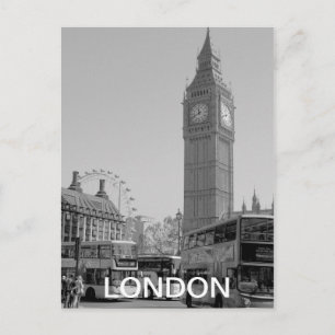 Zwart-wit Westminster London briefkaart