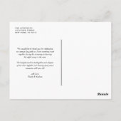 Zwart-wit whimsical-script Hartelijk dank Briefkaa Briefkaart (Achterkant)