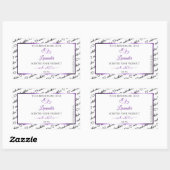 Zwart Wit Wide Wolk Etiket Paars Hart (Vel)